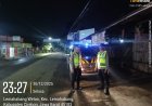 Antisipasi terjadinya Pencurian dan Kejahatan di malam hari, Personil Pos Pam Lemahabang laksanakan Patroli jalur rawan.